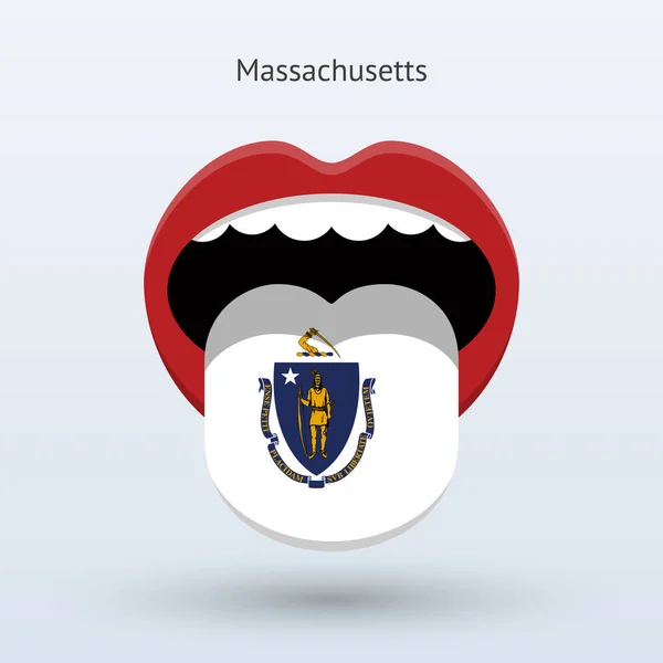 Vote électoral du Massachusetts. Bouche abstraite . — Image vectorielle