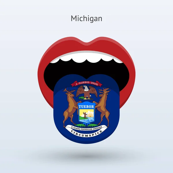 Voto electoral de Michigan. Boca abstracta . — Vector de stock