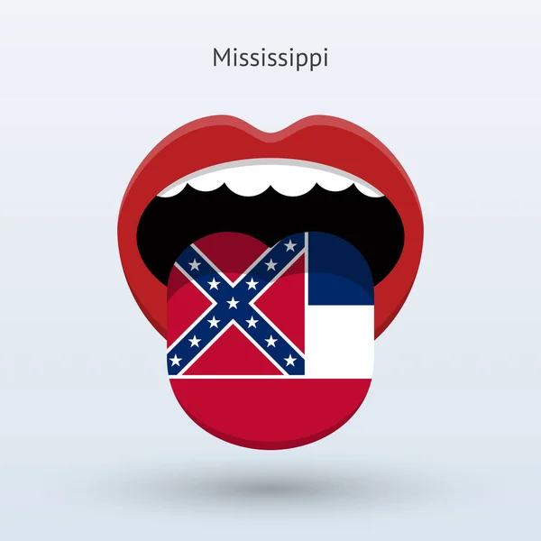 Mississippi seçim oy. Soyut ağız. — Stok Vektör