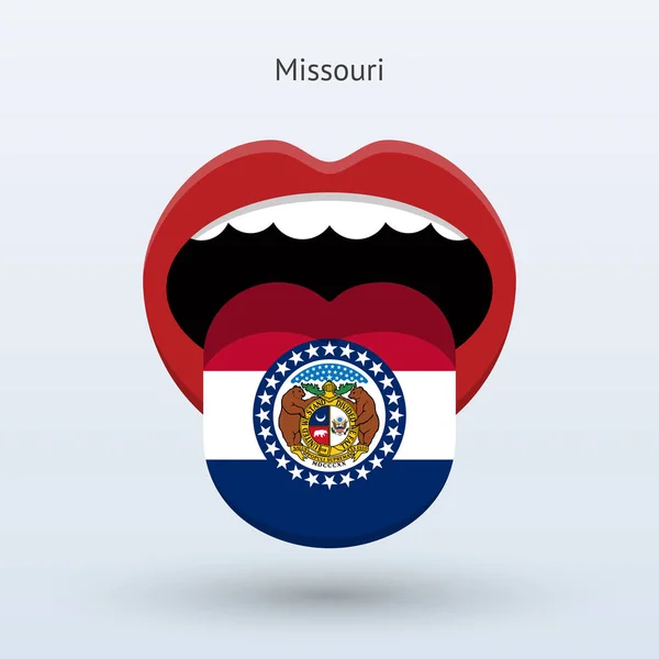 Voto electoral de Missouri. Boca abstracta . — Vector de stock