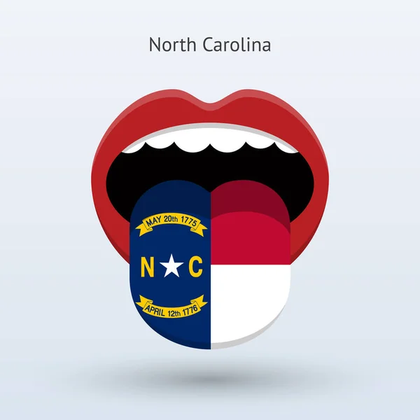 Voto elettorale della Carolina del Nord. Bocca astratta . — Vettoriale Stock