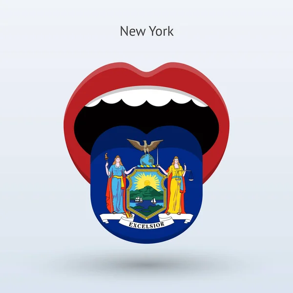 Electoral vote of New York. Abstract mouth. — Stock Vector
