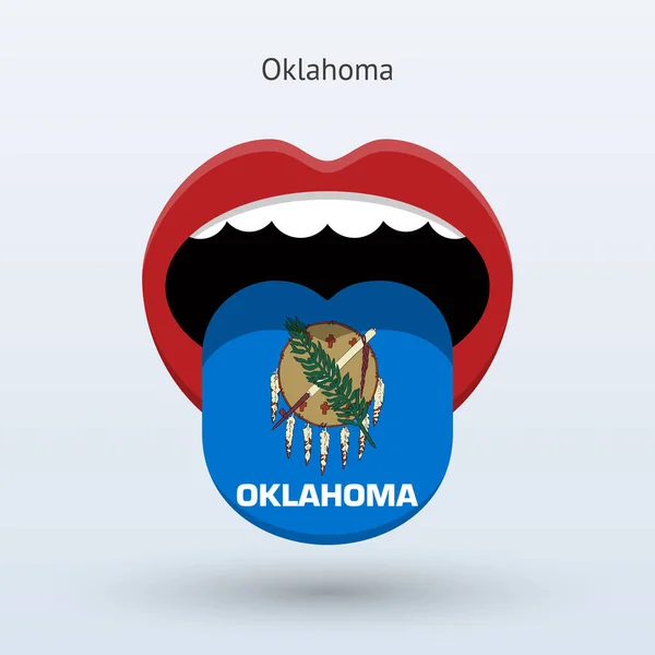 Voto electoral de Oklahoma. Boca abstracta . — Vector de stock