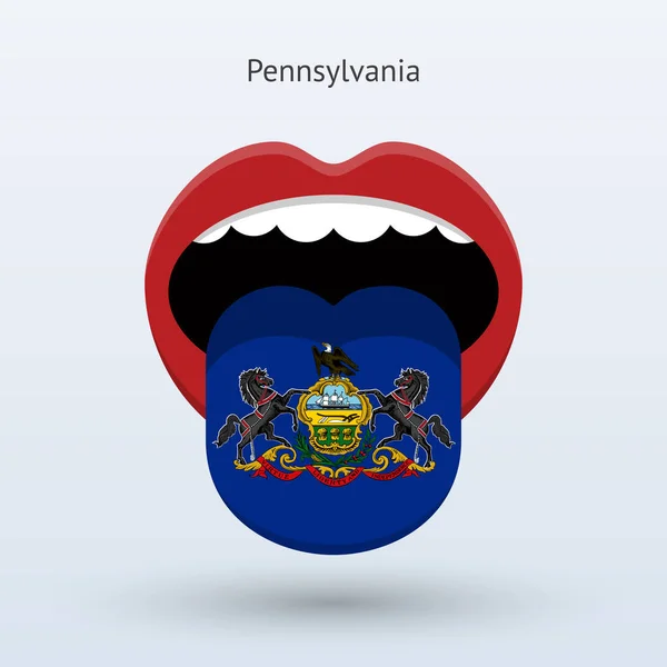 Pennsylvania'nın seçim oy. Soyut ağız. — Stok Vektör