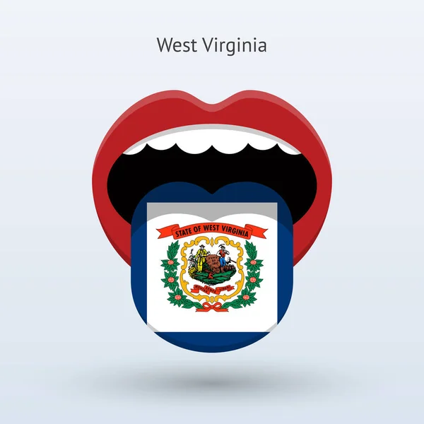 Избирательный голос Западной Вирджинии. Абстрактный рот . — стоковый вектор