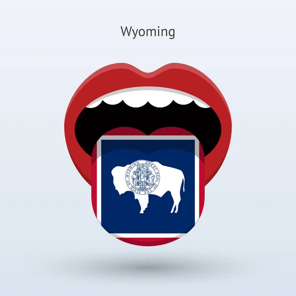 Voto electoral de Wyoming. Boca abstracta . — Vector de stock