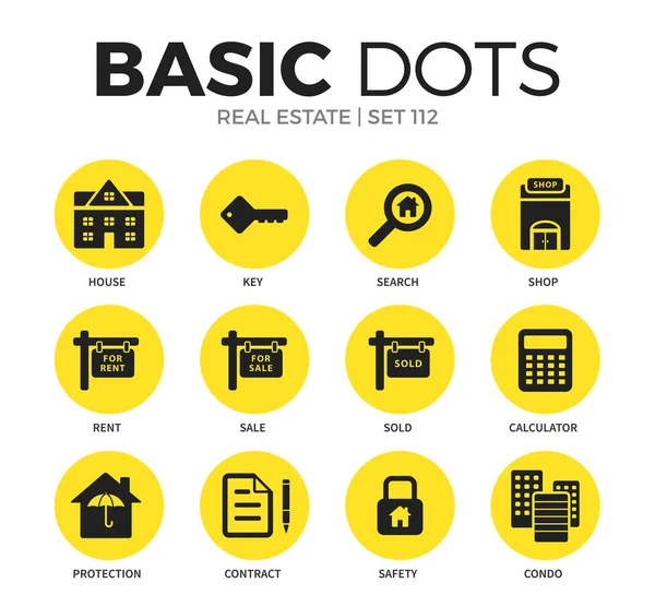 Real estate flat icons vector set — Stock Vector