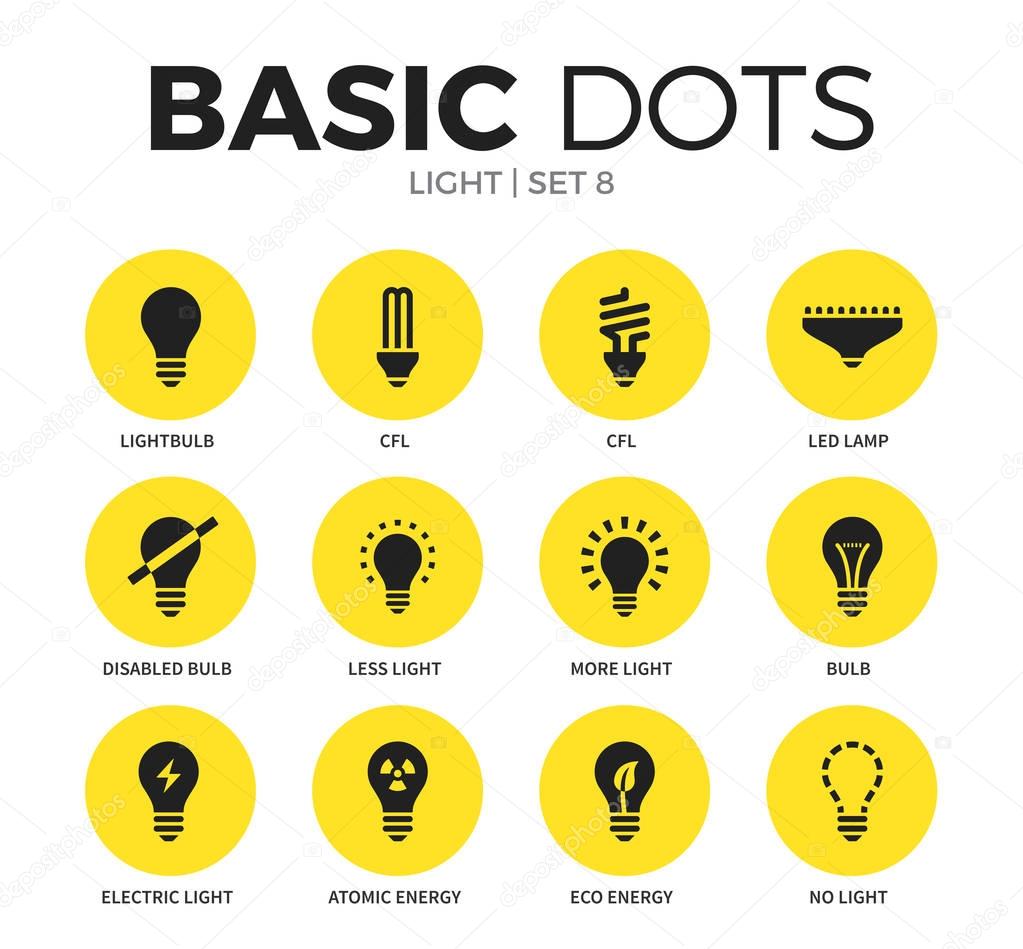 Light flat icons vector set