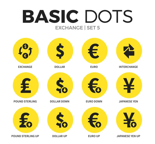 Exchange plat pictogrammen vector set — Stockvector