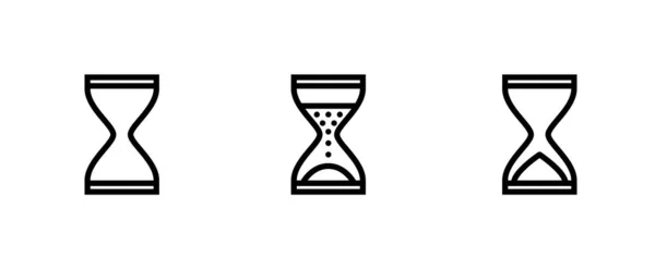 Ampulheta, arenito, ícones de relógio de vidro — Vetor de Stock