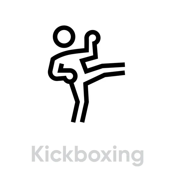 Ilustração do vetor do ícone do kickboxing — Vetor de Stock