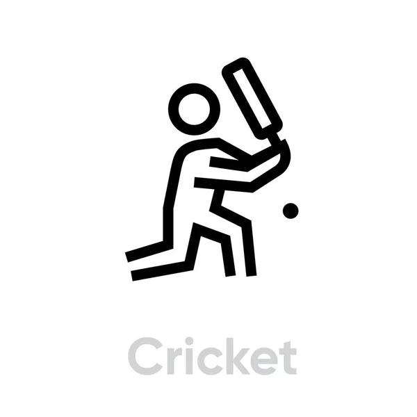 Cricket-Spieler-Ikone — Stockvektor