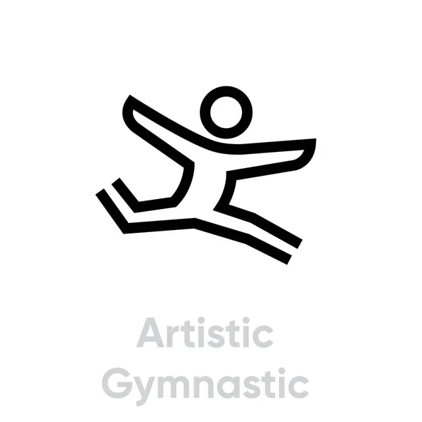 芸術的な体操のアイコン — ストックベクタ