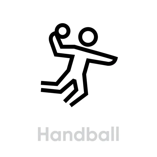 Iconos del deporte de balonmano — Vector de stock