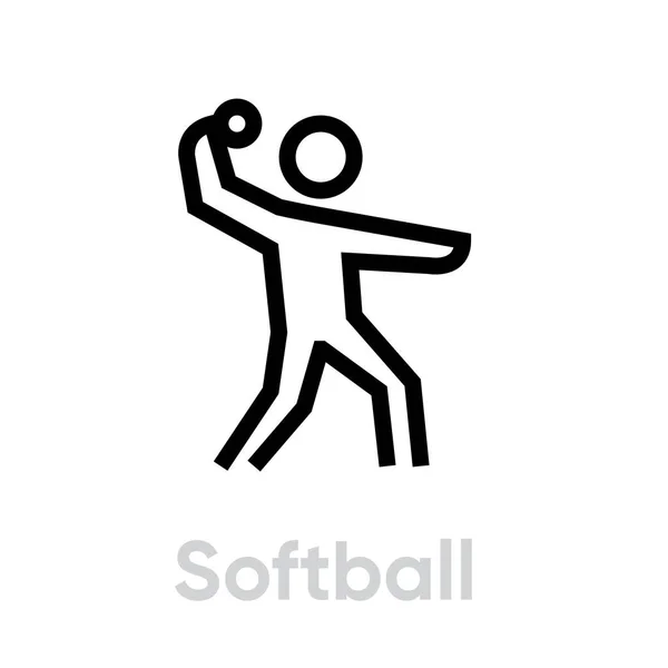 Iconos deportivos de Softbol — Vector de stock