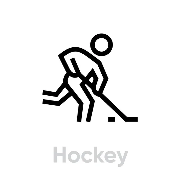 Ícones desportivos de hóquei no gelo — Vetor de Stock