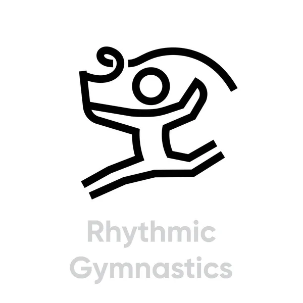 Rytmisk gymnastik sport ikoner — Stock vektor