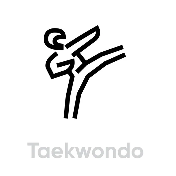 Taekwondo sport icons — ストックベクタ