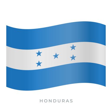 Honduras bayrak vektör simgesi sallıyor. Vektör illüstrasyonu beyazda izole edildi.