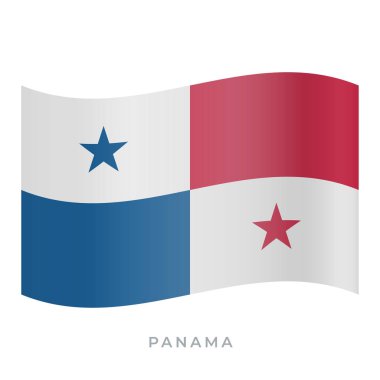 Panama bayrak vektör simgesi sallıyor. Vektör illüstrasyonu beyazda izole edildi.