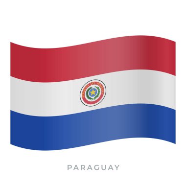 Paraguay bayrak vektör simgesi sallıyor. Vektör illüstrasyonu beyazda izole edildi.