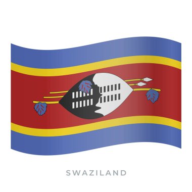 Svaziland bayrak vektör simgesi sallıyor. Vektör illüstrasyonu beyazda izole edildi.