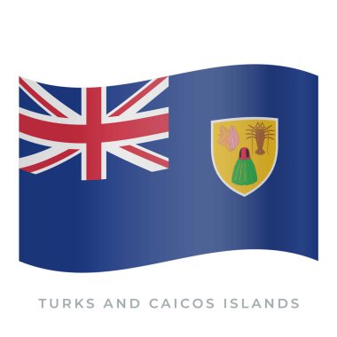 Turks ve Caicos Adaları bayrak vektör ikonu sallıyor. Vektör illüstrasyonu beyazda izole edildi.