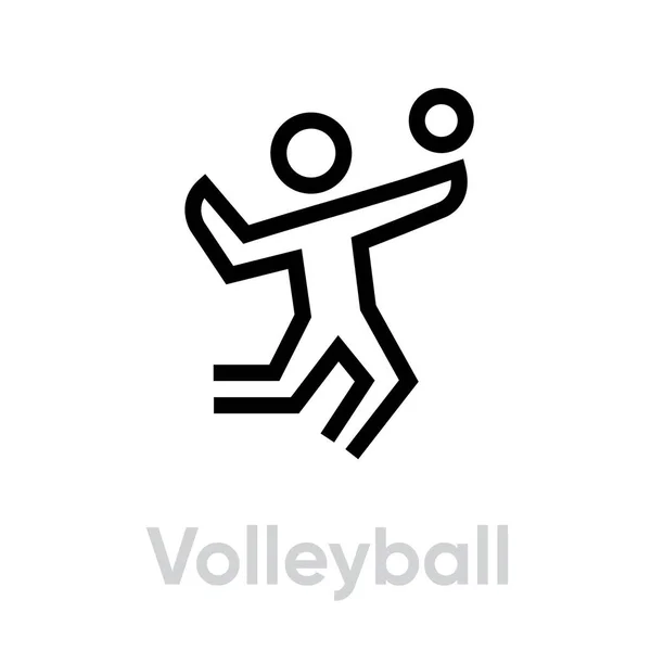 Ícones desportivos de voleibol — Vetor de Stock