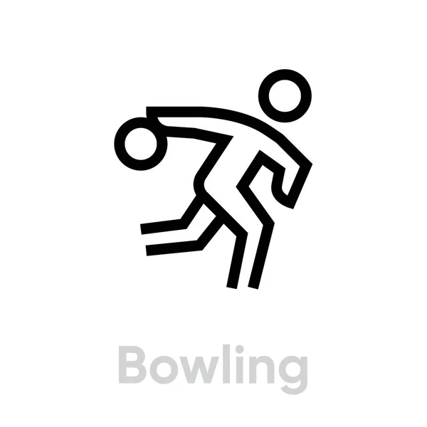Bowling iconos del deporte — Vector de stock
