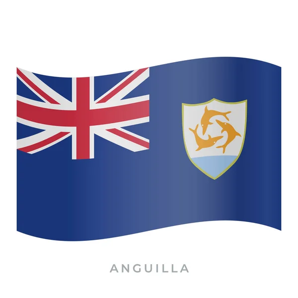 Anguilla lobogtató zászló vektor ikon. Fehér alapon izolált vektorillusztráció. — Stock Vector