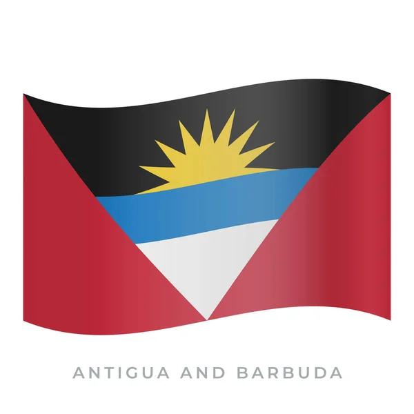 Antigua and Barbuda waving flag vector icon. Vector illustration isolated on white. — Stock Vector