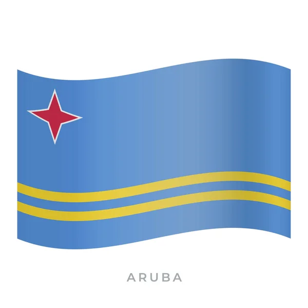 Aruba viftar flagga vektor ikon. Vektor illustration isolerad på vitt. — Stock vektor