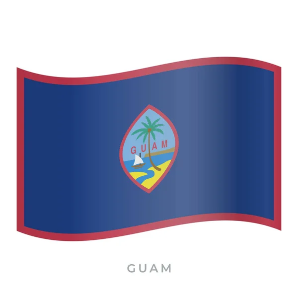 Guam ondeando icono del vector bandera. Ilustración vectorial aislada en blanco . — Archivo Imágenes Vectoriales