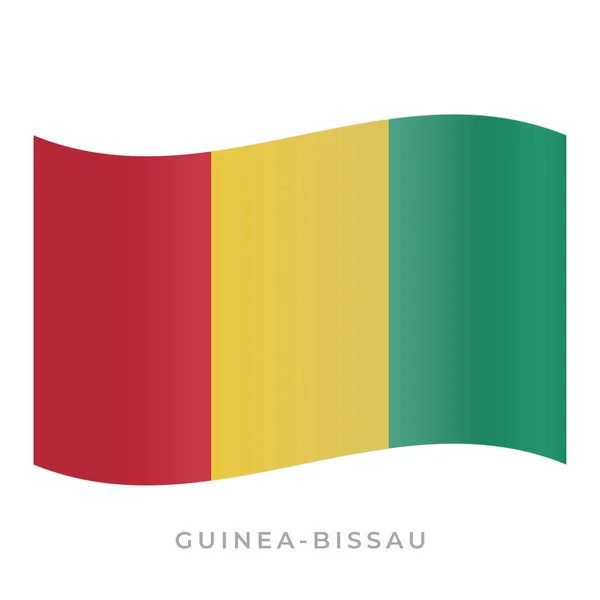 Guinea-Bissau ondeando icono del vector de la bandera. Ilustración vectorial aislada en blanco . — Archivo Imágenes Vectoriales