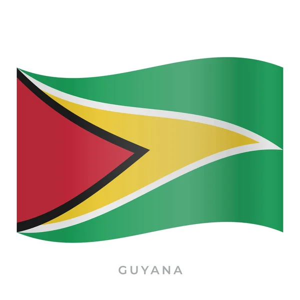 Гайана размахивает векторным флагом. Векторная иллюстрация изолирована на белом . — стоковый вектор
