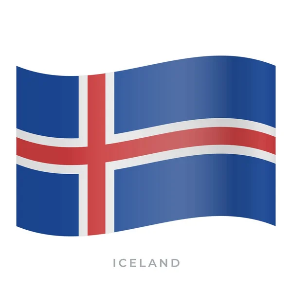 Iceland waving flag vector icon. Vector illustration isolated on white. — Stock Vector