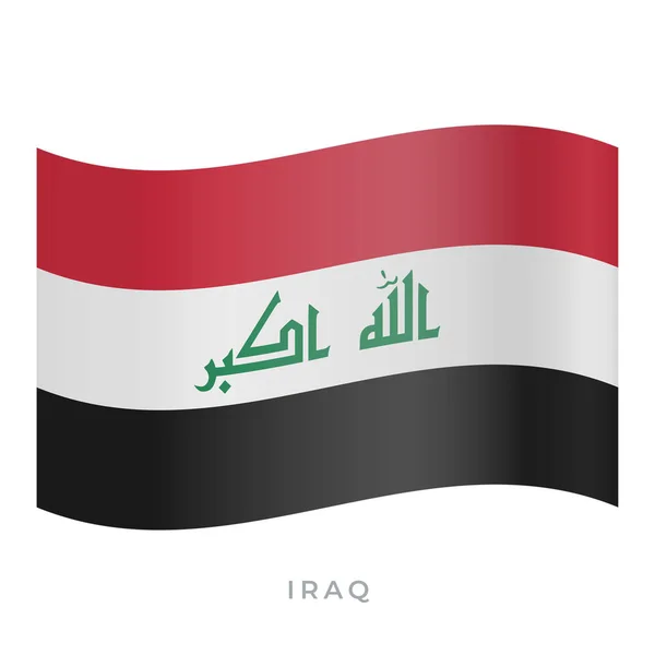 Iraq schwenkt Flagge Vektor-Symbol. Vektorabbildung isoliert auf weiß. — Stockvektor