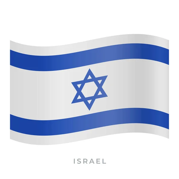 Israel waving flag vector icon. Vector illustration isolated on white. — Stock Vector