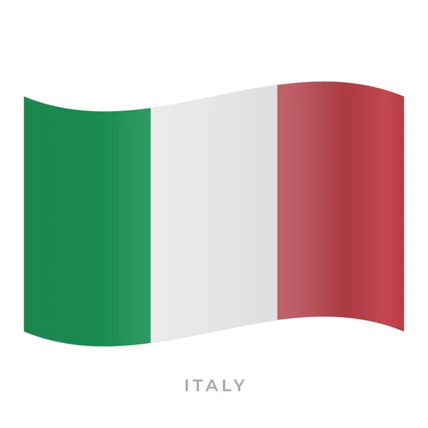 İtalya bayrak vektör simgesi sallıyor. Vektör illüstrasyonu beyazda izole edildi. — Stok Vektör