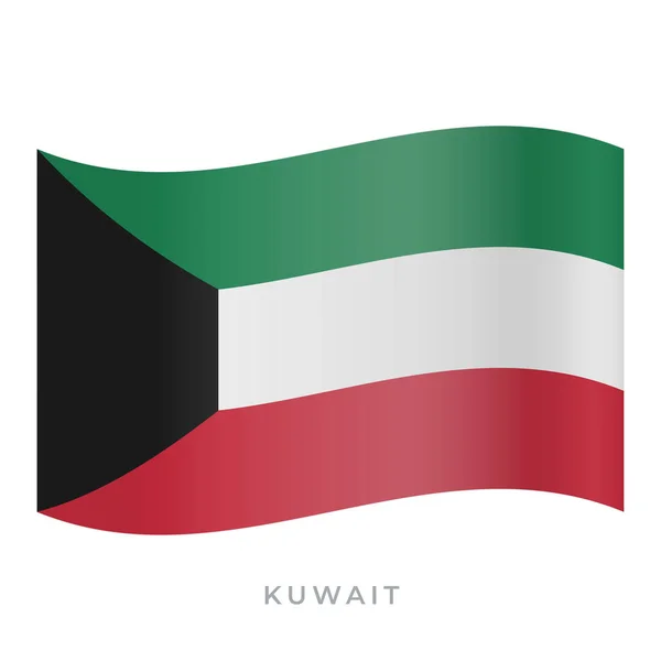 Kuwait waving flag vector icon. Vector illustration isolated on white. — Stock Vector