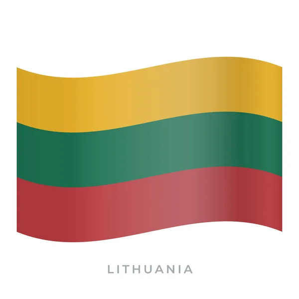 立陶宛挥动国旗矢量图标。 在白色上孤立的向量图. — 图库矢量图片
