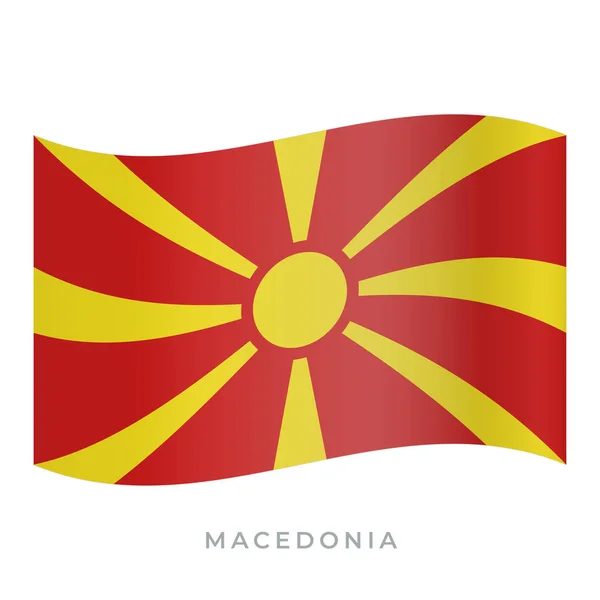 Macedonia ondeando icono del vector de bandera. Ilustración vectorial aislada en blanco . — Vector de stock