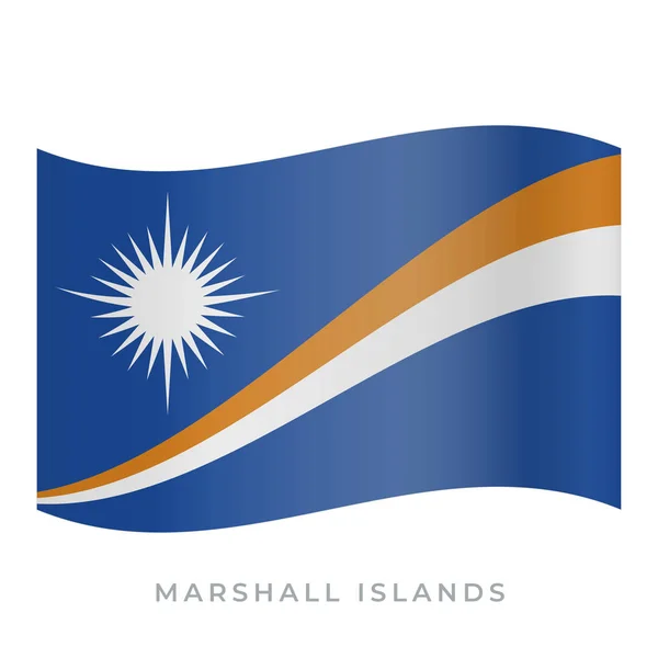 Islas Marshall ondeando icono del vector de la bandera. Ilustración vectorial aislada en blanco . — Archivo Imágenes Vectoriales