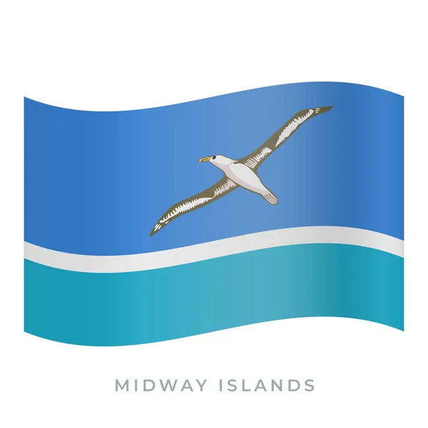 Midway Islands waving flag vector icon. Vector illustration isolated on white. — Stock Vector