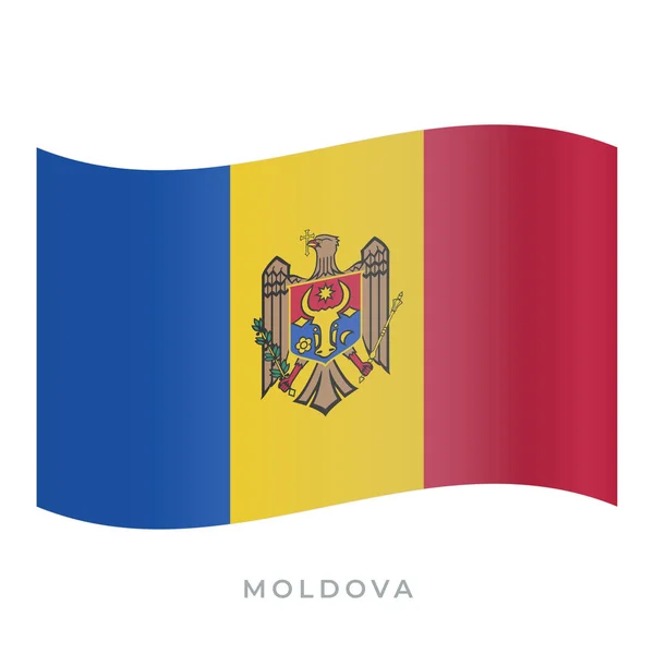 Moldavia ondeando icono del vector de bandera. Ilustración vectorial aislada en blanco . — Vector de stock