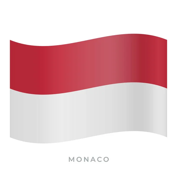 Monaco melambaikan ikon vektor bendera. Ilustrasi vektor diisolasi pada warna putih . - Stok Vektor