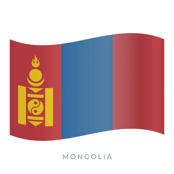 Mongolia waving flag vector icon. Vector illustration isolated on white. — Stock Vector