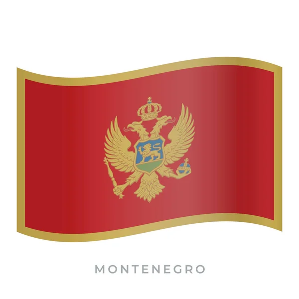 Montenegro sventola bandiera vettoriale icona. Illustrazione vettoriale isolata su bianco . — Vettoriale Stock