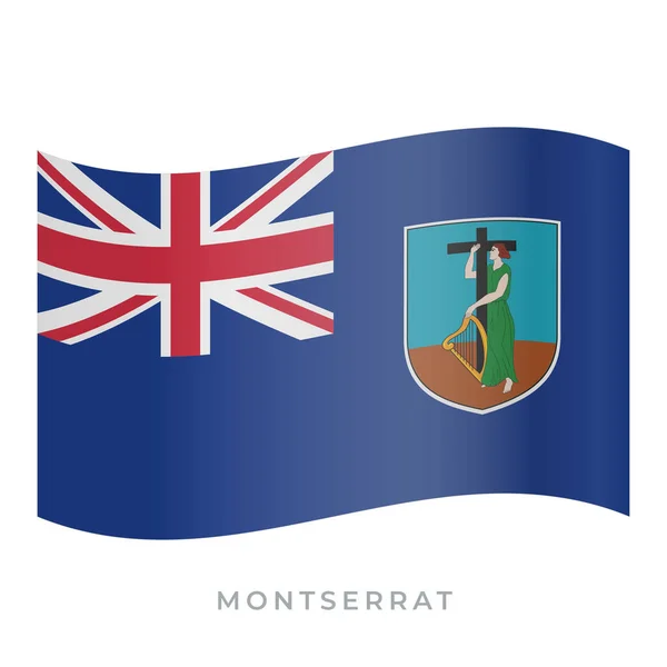 Montserrat viftar med flaggvektor ikonen. Vektor illustration isolerad på vitt. — Stock vektor