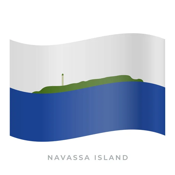 Navassa Island zwaaien vlag vector icoon. Vector illustratie geïsoleerd op wit. — Stockvector